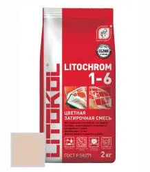 Затирка цементная Litokol Litochrom 1-6 2кг C.130 песочная 093570003