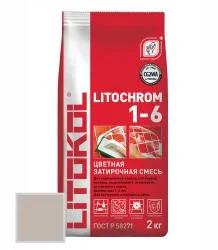 Затирка цементная Litokol Litochrom 1-6 2кг C.20 светло-серая 075390003