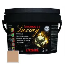 Затирка цементная Litokol Litochrom 1-6 Luxury 2кг C. 140 Светло-Коричневый 354160002