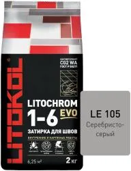 Затирка цементная Litokol Litochrom EVO 1-6 LE 105 серебристо-серый 2кг 500090002