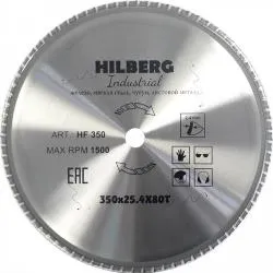 Диск пильный Hilberg INDUSTRIAL металл 350х25,4х2,4мм 80T HF350