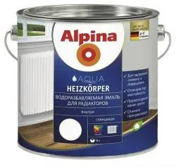 Эмаль ALPINA HEIZKOERPER термостойкая, для радиаторов, глянцевая (2,5л)