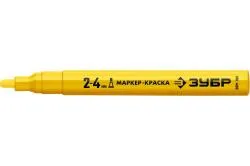 ЗУБР МК-400 желтый, 2-4 мм маркер-краска, круглый наконечник