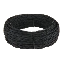 Ретро кабель витой 3х1,5 черный 20м W6453208