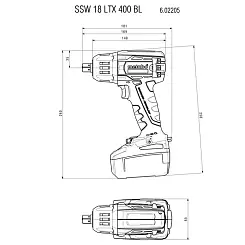 Гайковерт METABO SSW 18 LTX 400 B аккумуляторный ударный кейс