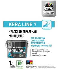 Краска для стен и потолков моющаяся Düfa Premium KeraLine Keramik Paint 7 матовая белая база 1 9 л.