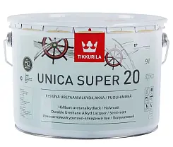Лак для внутренних работ TIKKURILA UNICA SUPER - 20 9л полуматовый 55964040160