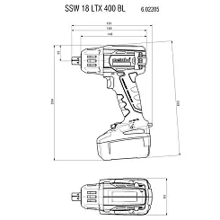 Гайковерт METABO SSW 18 LTX 400 BL аккумуляторный ударный кейс