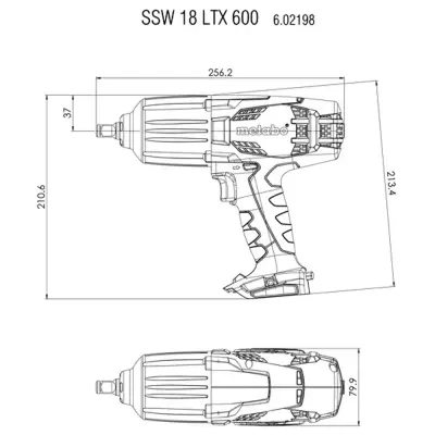 Гайковерт METABO SSW 18 LTX 600 аккумуляторный ударный кейс